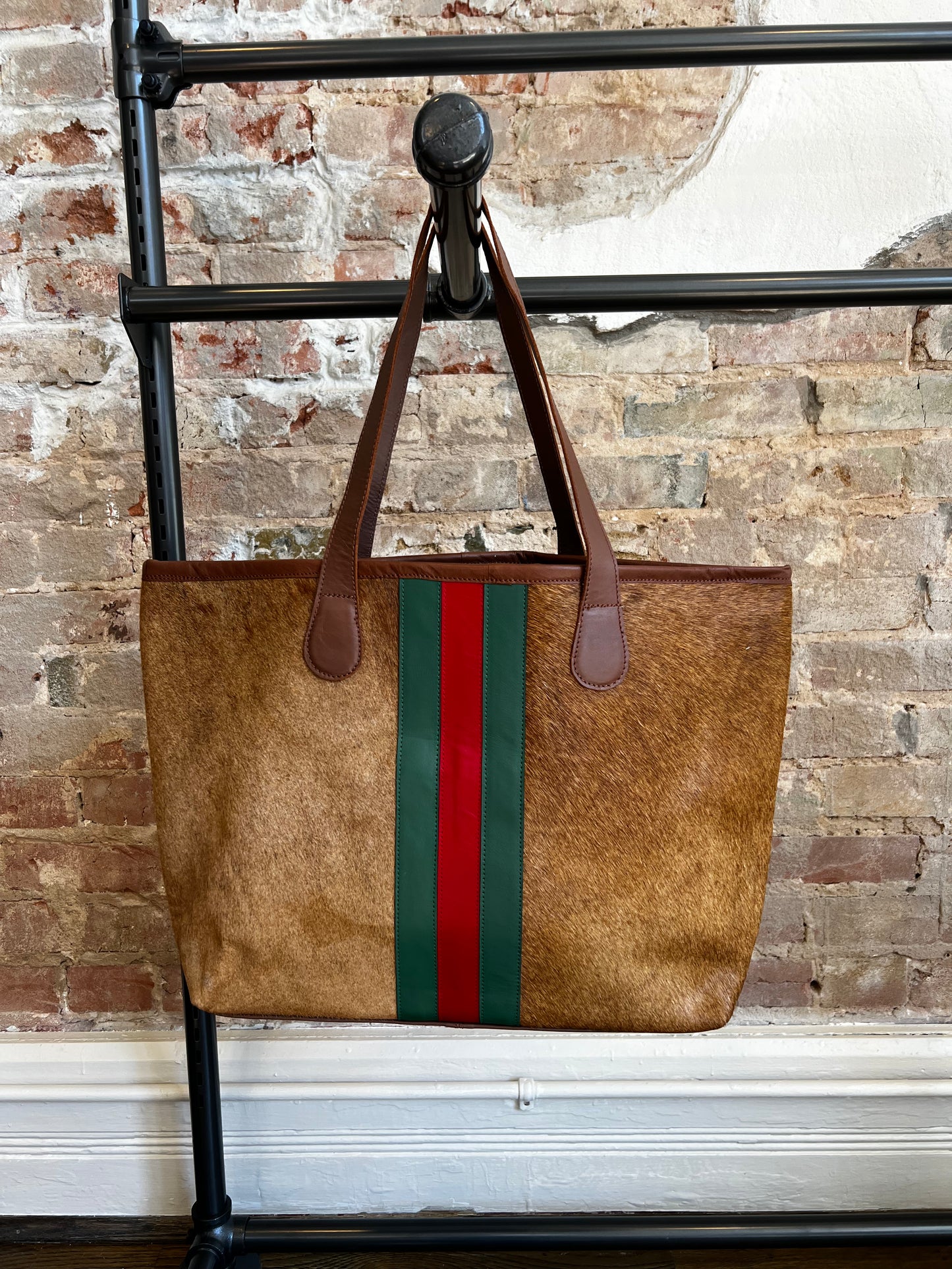 Parker and Hyde Tan Hyde Stripe Tote
