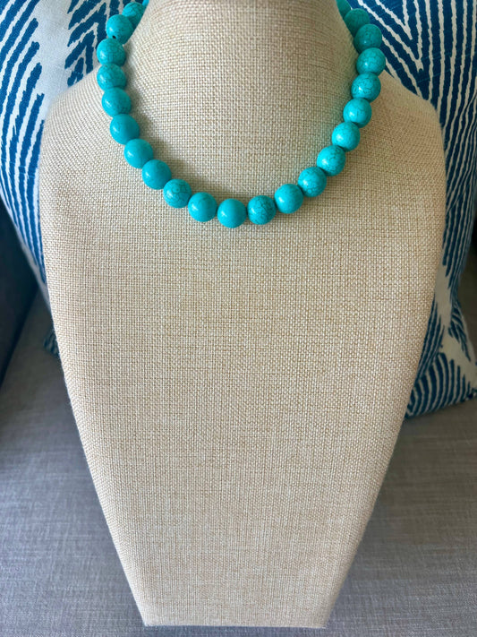 Grace Designs - Turquoise Ball Bead Necklace 