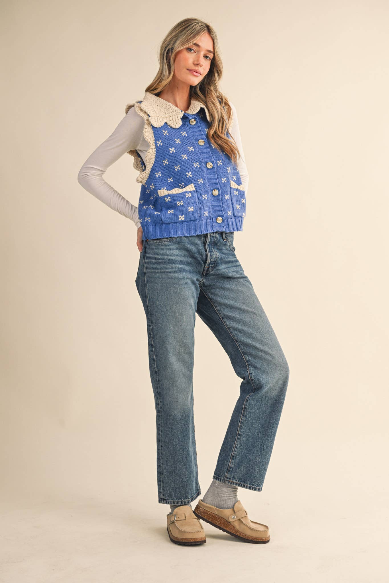 &MERCI - DOLL COLLAR SWEATER VEST MSW10908