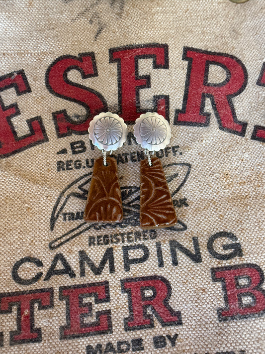 Clay tile Earrings -sandstone