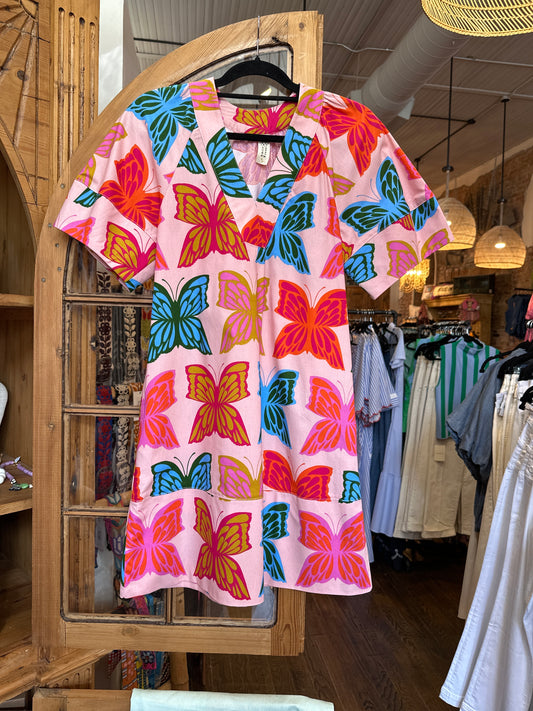 Uncle Frank butterflies shift dress