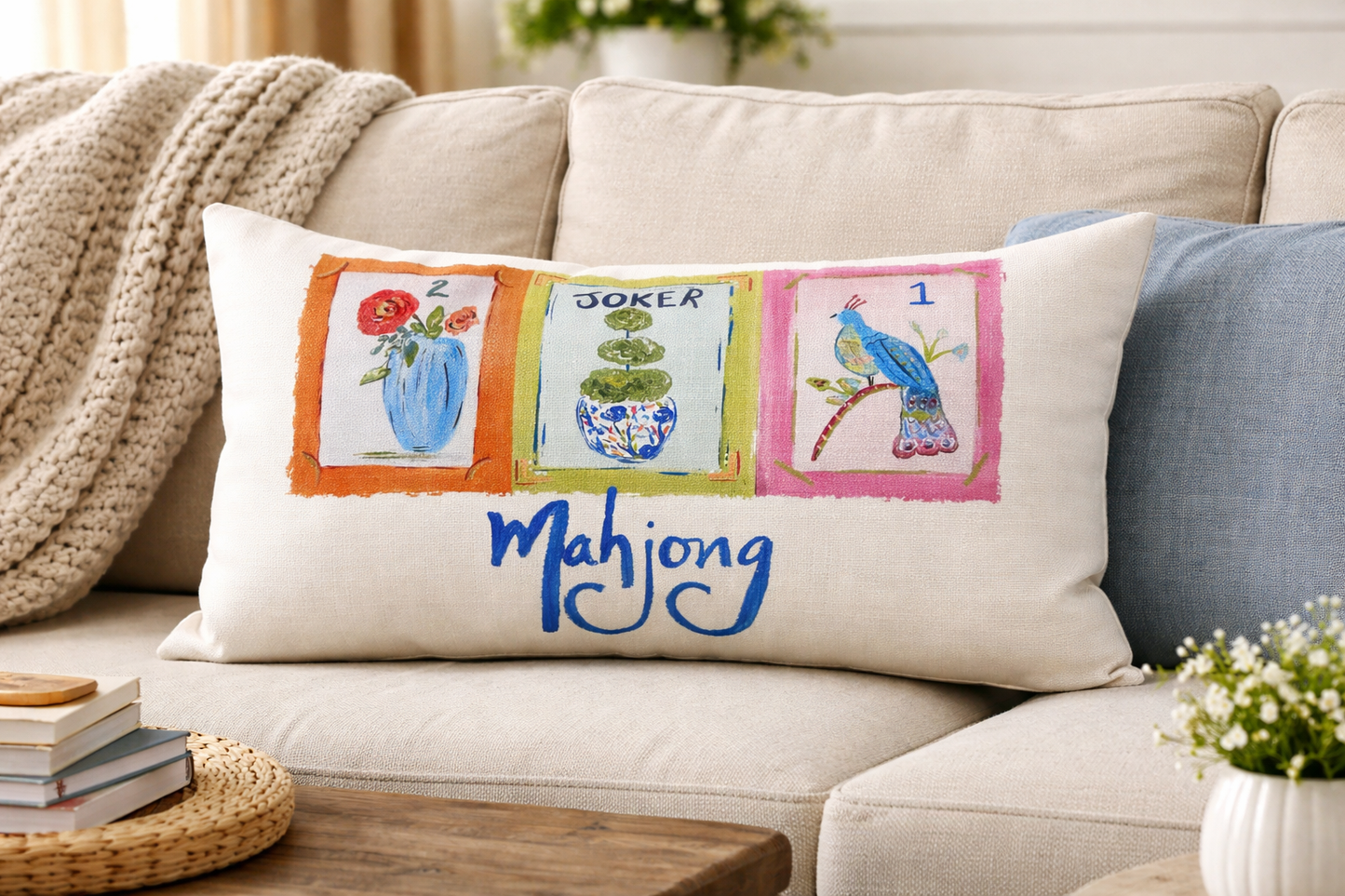 Southern Cotton Mill - GA Mahjong Lumbar Pillow