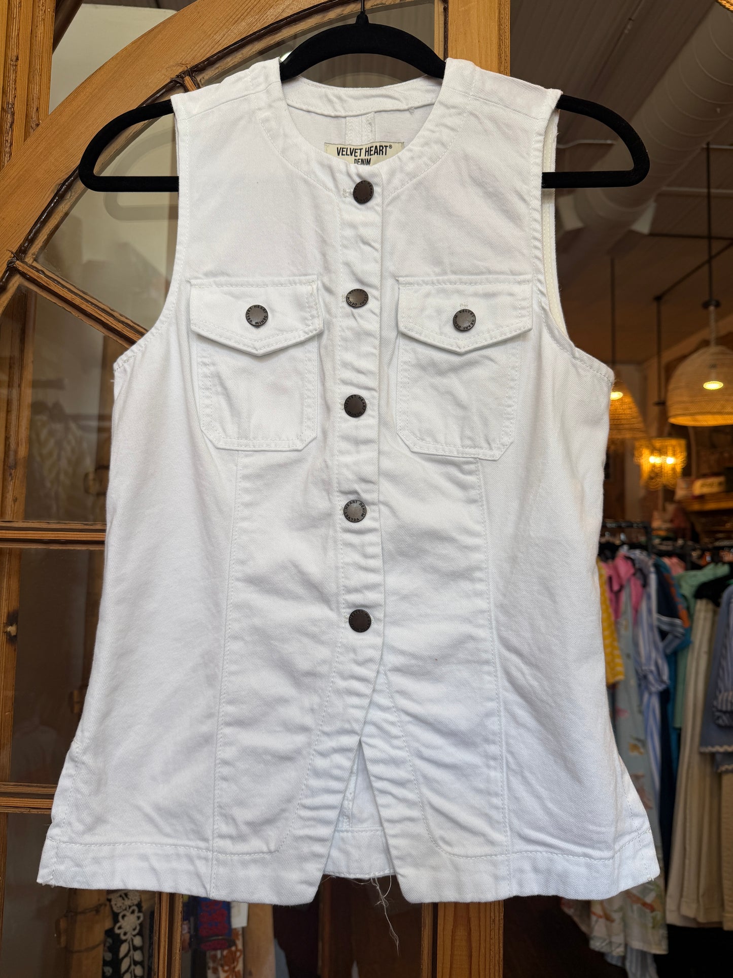 Velvet Heart white ideline denim vest