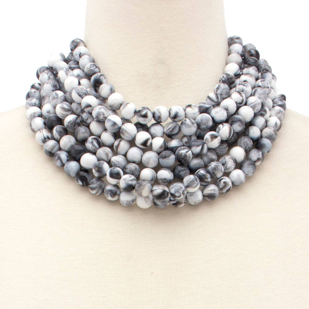 *BEST* NEW CHUNKY BEADED LAYERED MAGNETIC NECKLACE