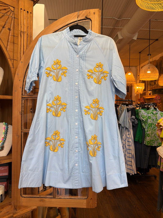 Uncle Frank Blocked Embroidery Dress