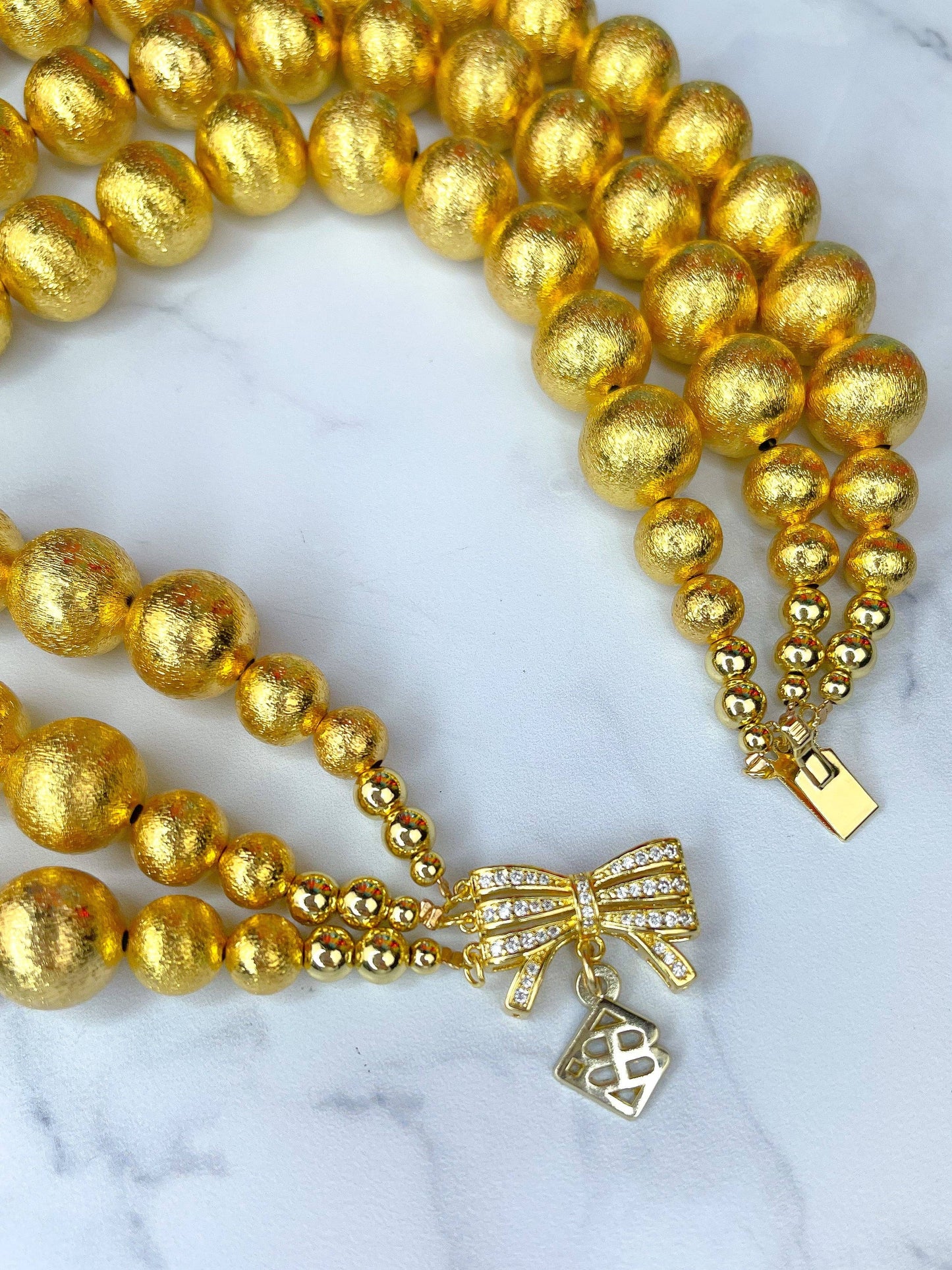 3 Strand Gold Plated Beads