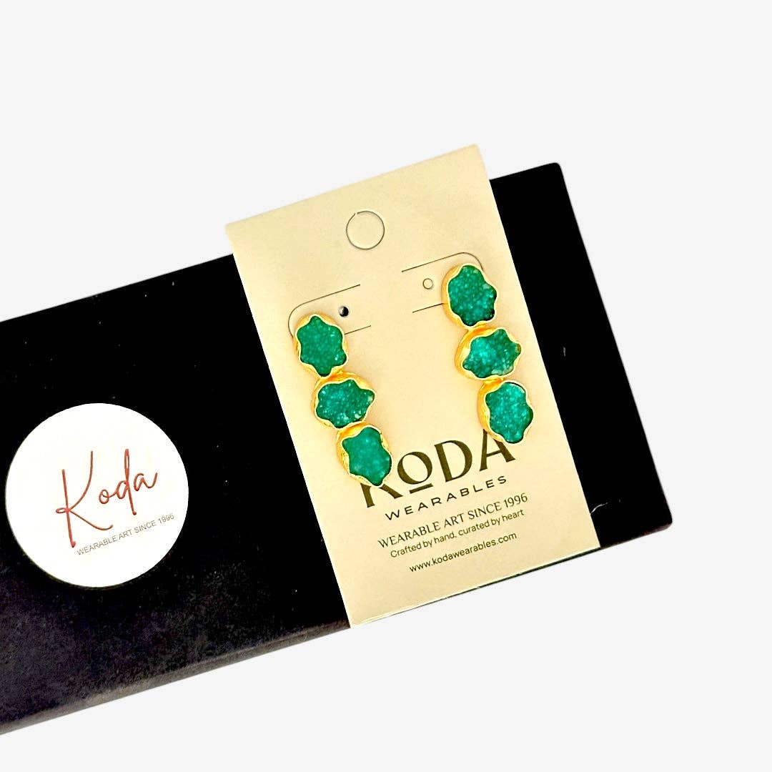 DRUZY 3 DROP EARRINGS