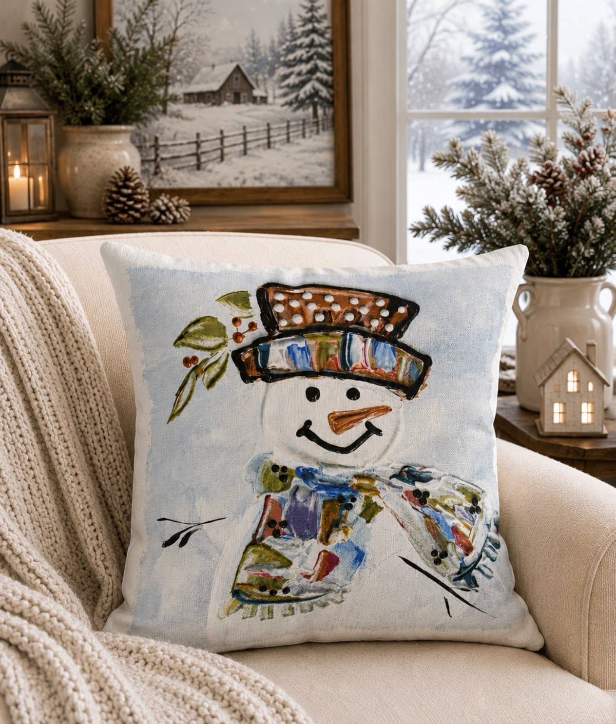 Frosty Snowman  pillow