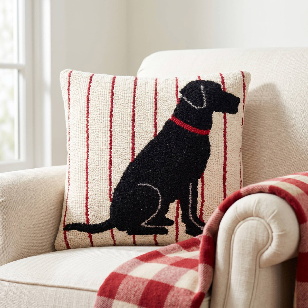 Labrador Stripe Hook Pillow - The Pillow Shoppe