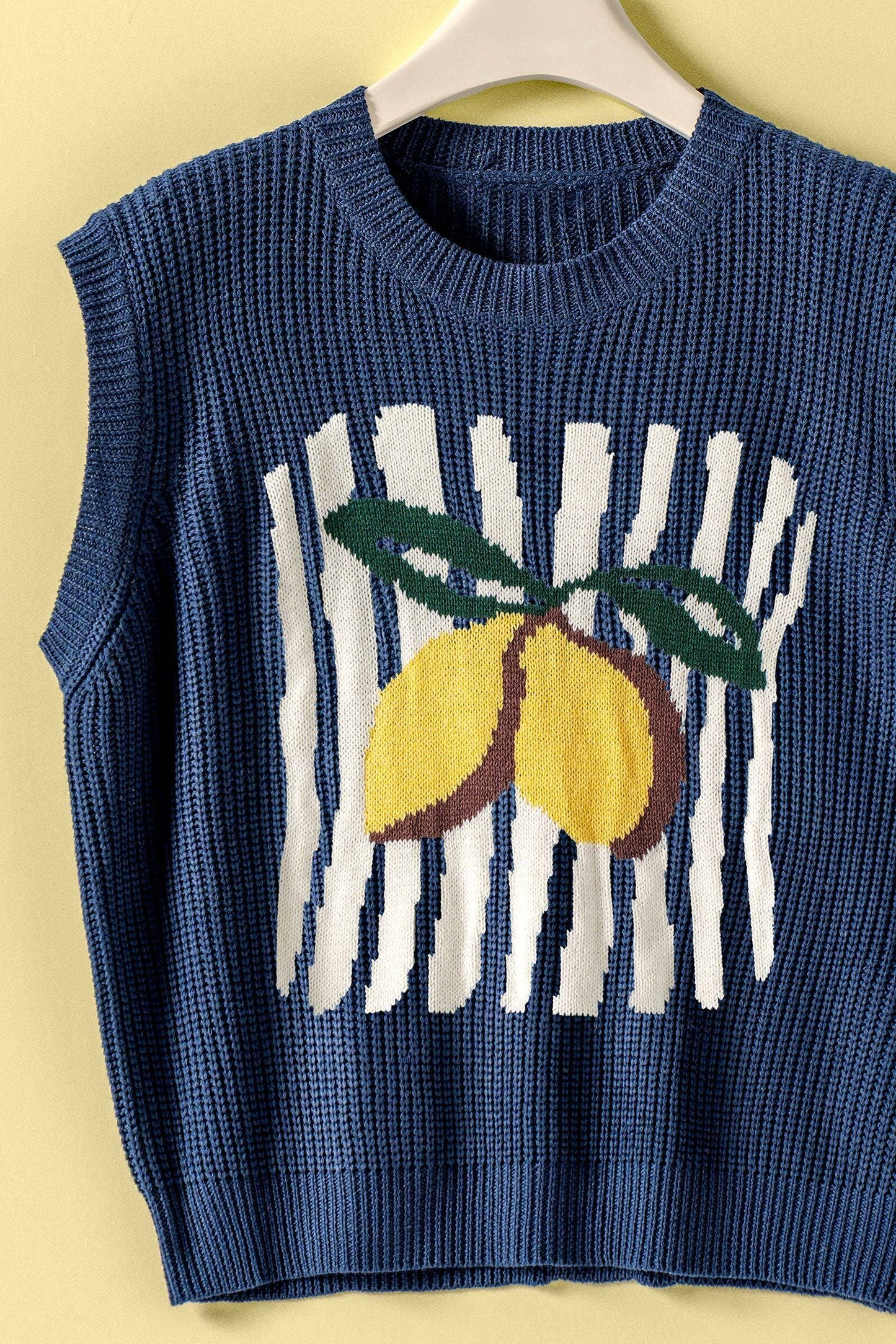 Urban Daizy - Lemon Graphic Knit Vest Citrus Print