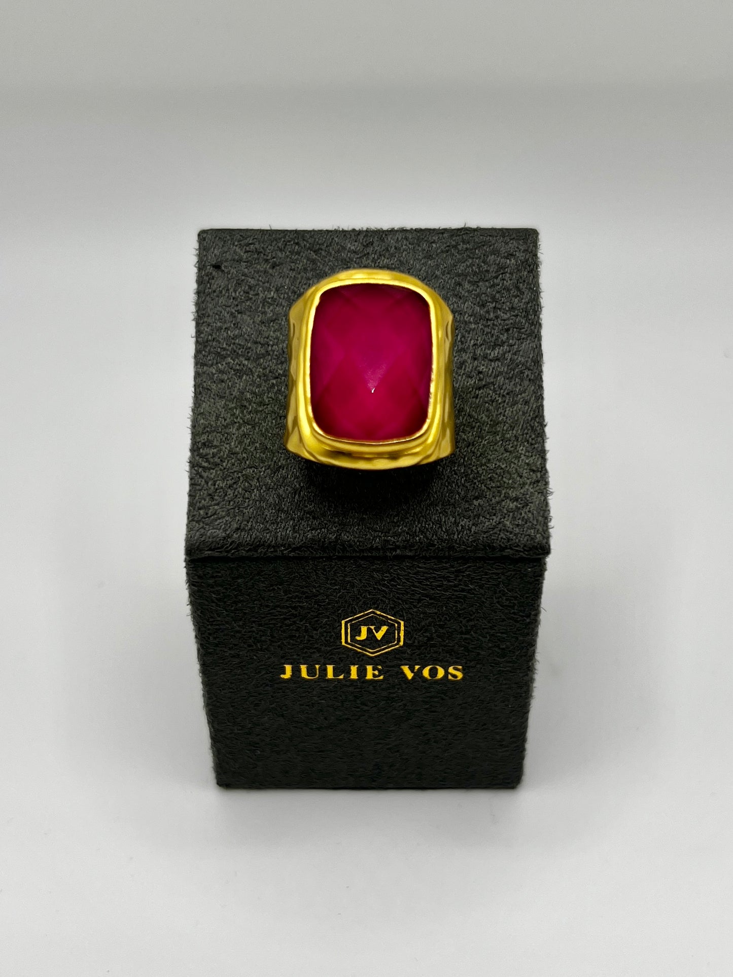 Julie Vos Tudor Statement Ring- Iridescent Raspberry