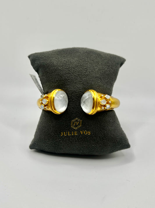 Julie Vos Cannes Cuff- Iridescent Clear Crystal