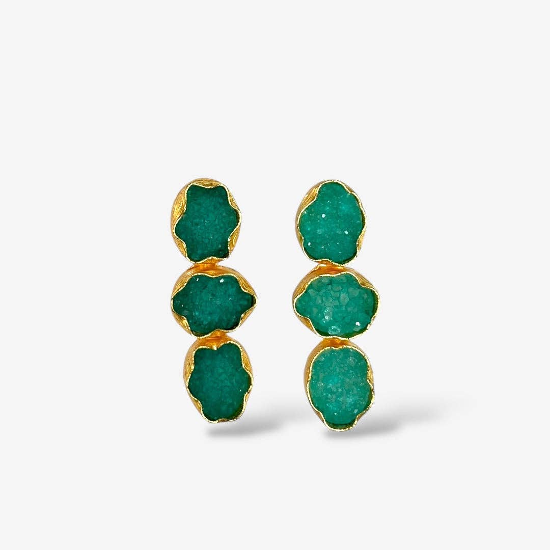 DRUZY 3 DROP EARRINGS