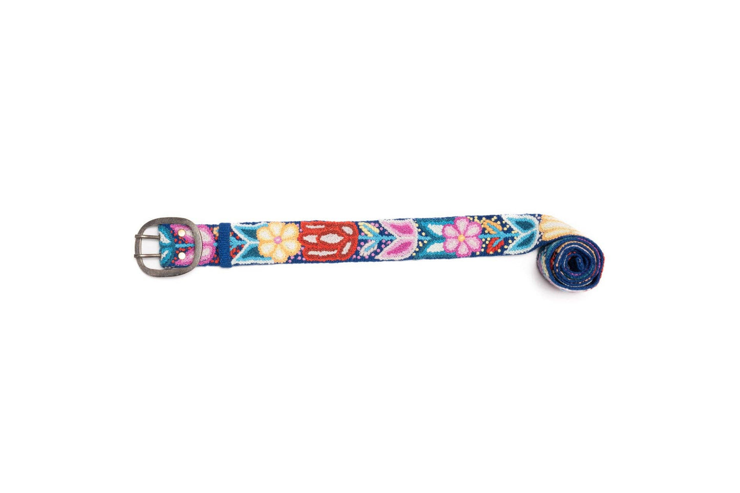 Madeline Parks® - Navy Floral Hand Embroidered Belt