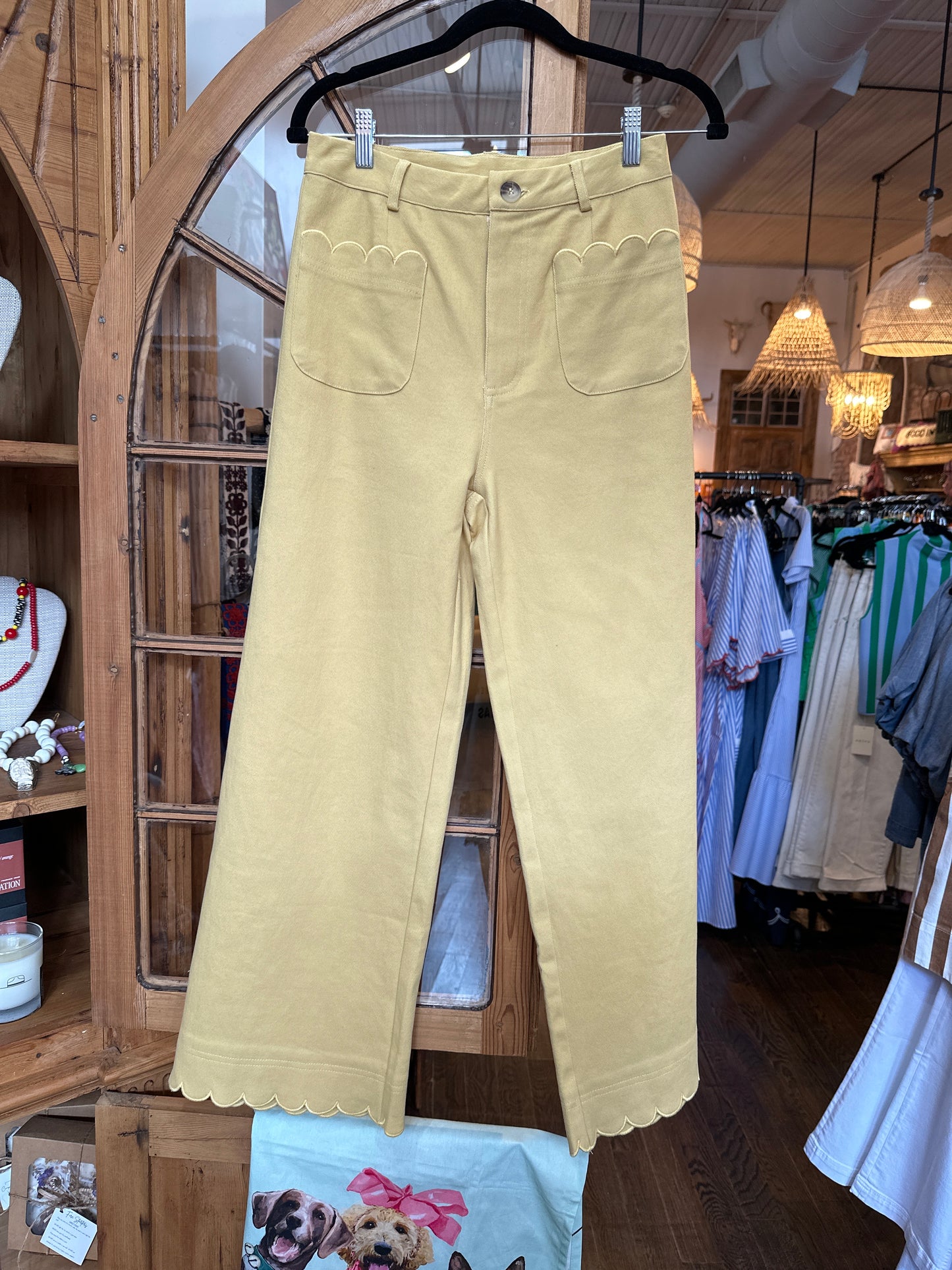 Yellow scalloped pants