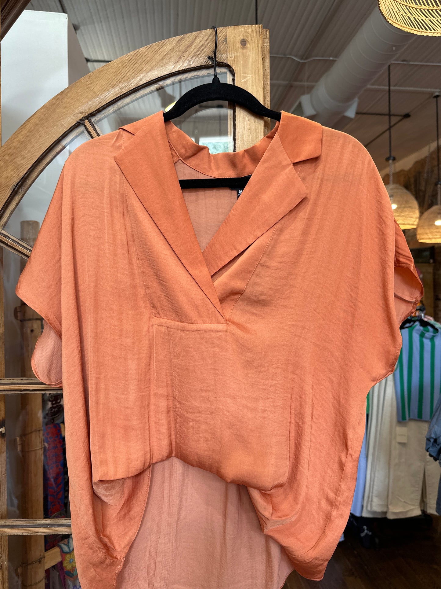 Naked Zebra Orange Convertible Blouse