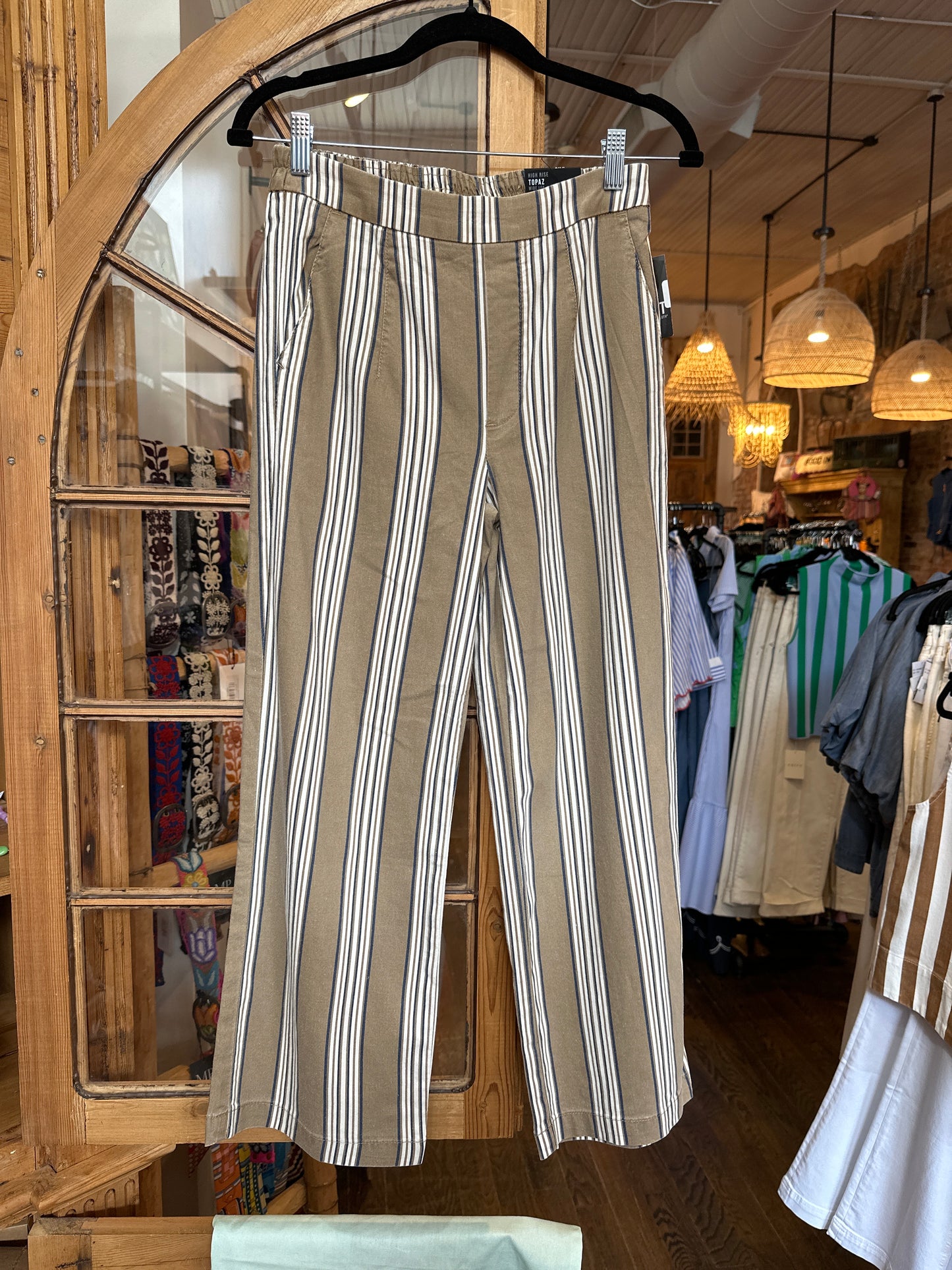Kut tan/navy high rise pants