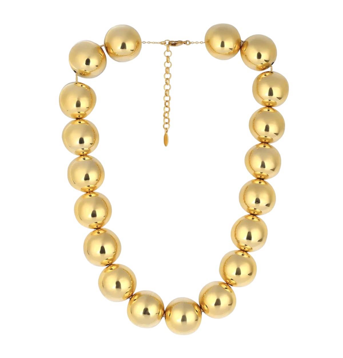 Polished Gold Beaded Statement Necklace