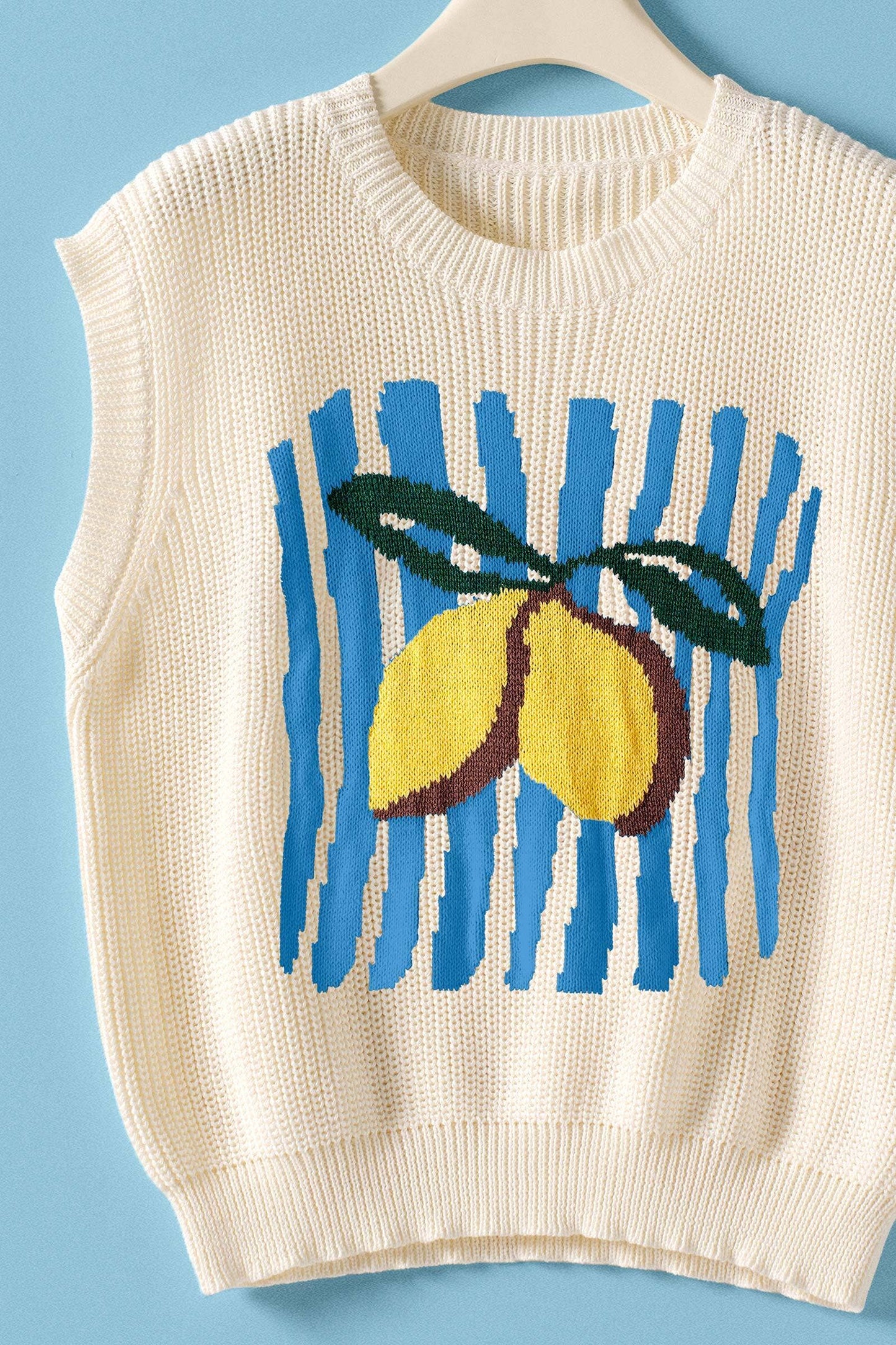 Urban Daizy - Lemon Graphic Knit Vest Citrus Print