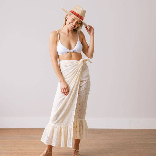 Sunshine Tienda - Ivory Eyelet Vienna Sarong
