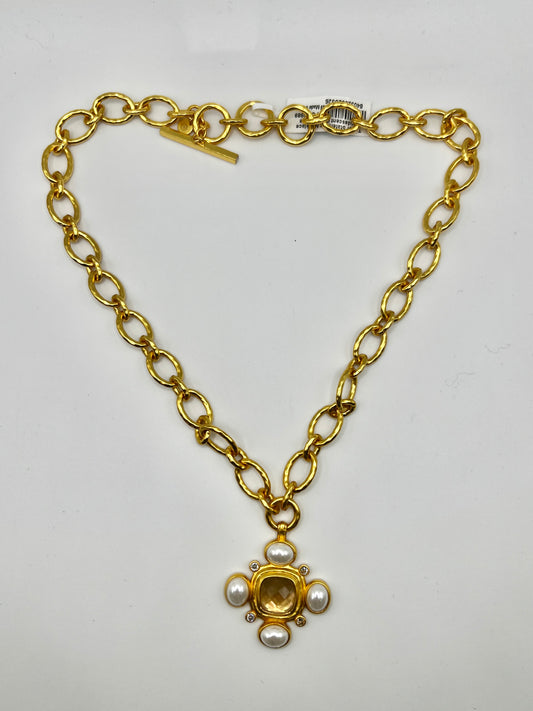 Julie Vos Tudor Statement Necklace- Iridescent Champagne