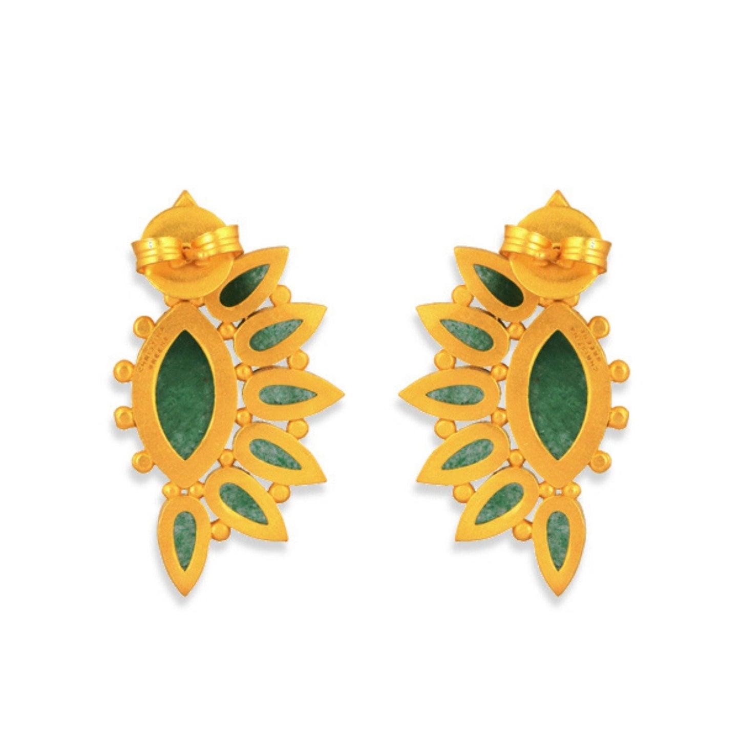 Christina Greene- Hummingbird Earrings - Green Strawberry Quartz