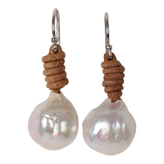 Girl With A Pearl TAN LAREDO EARRINGS