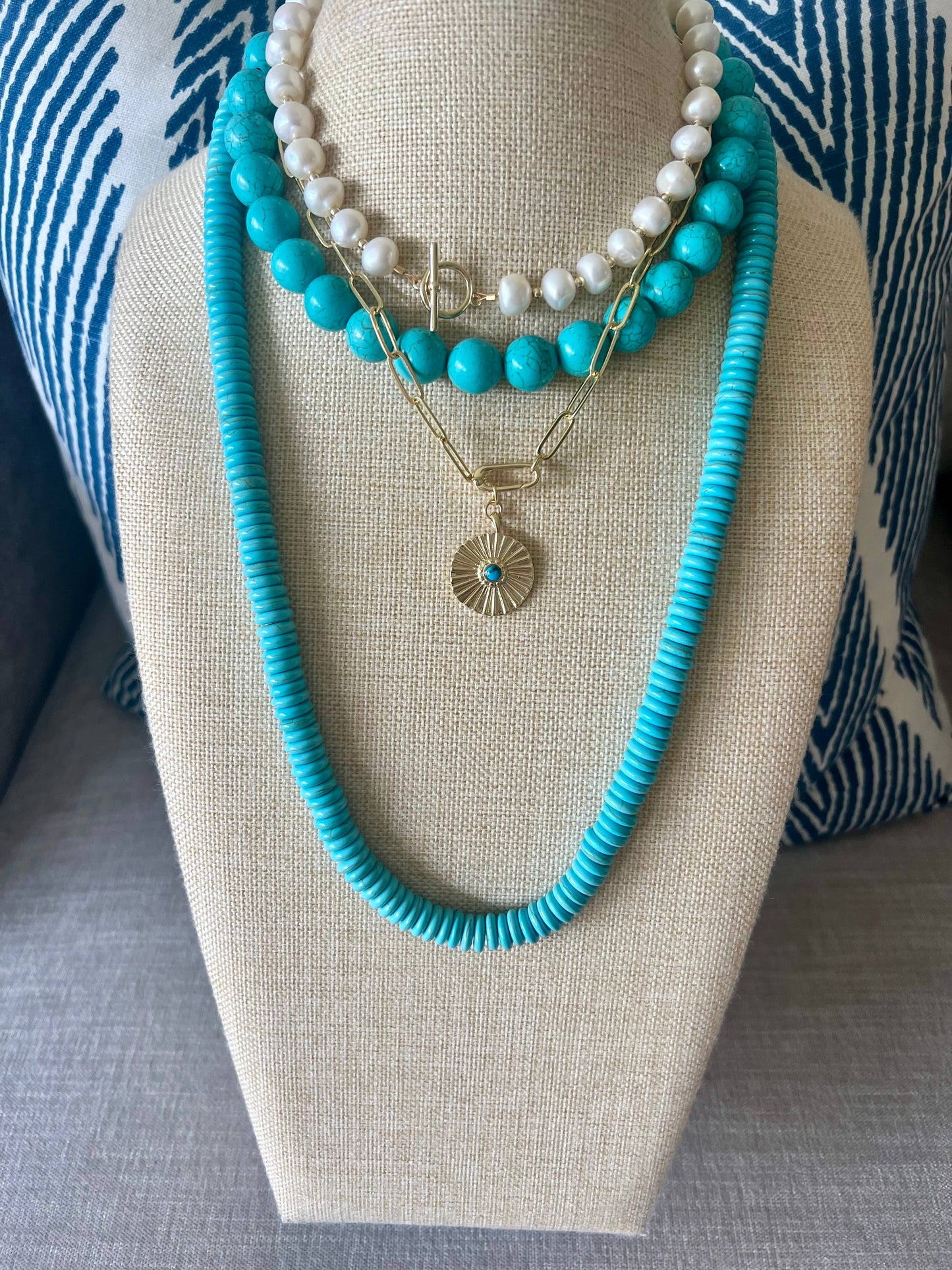 Grace Designs - Turquoise Ball Bead Necklace 