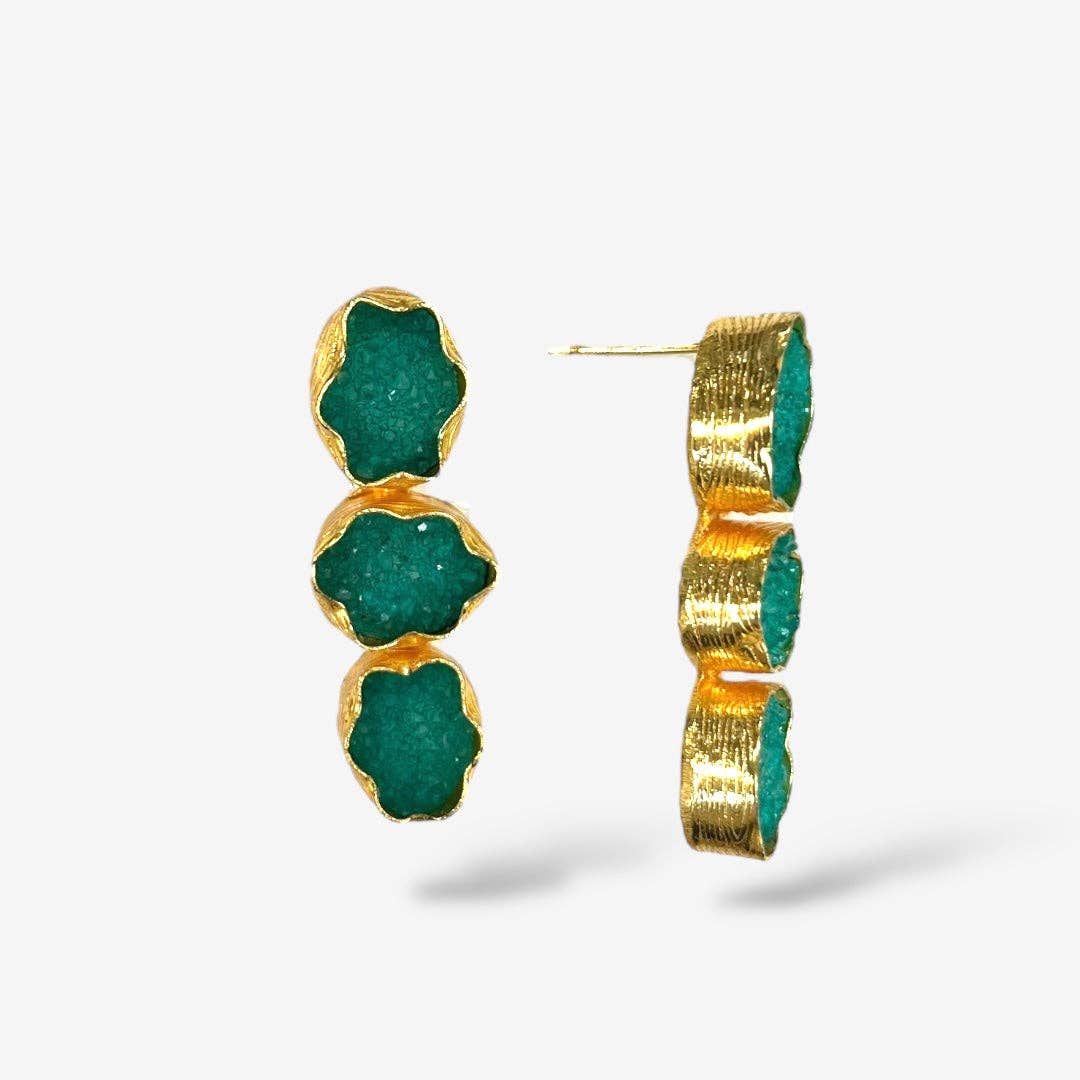 DRUZY 3 DROP EARRINGS