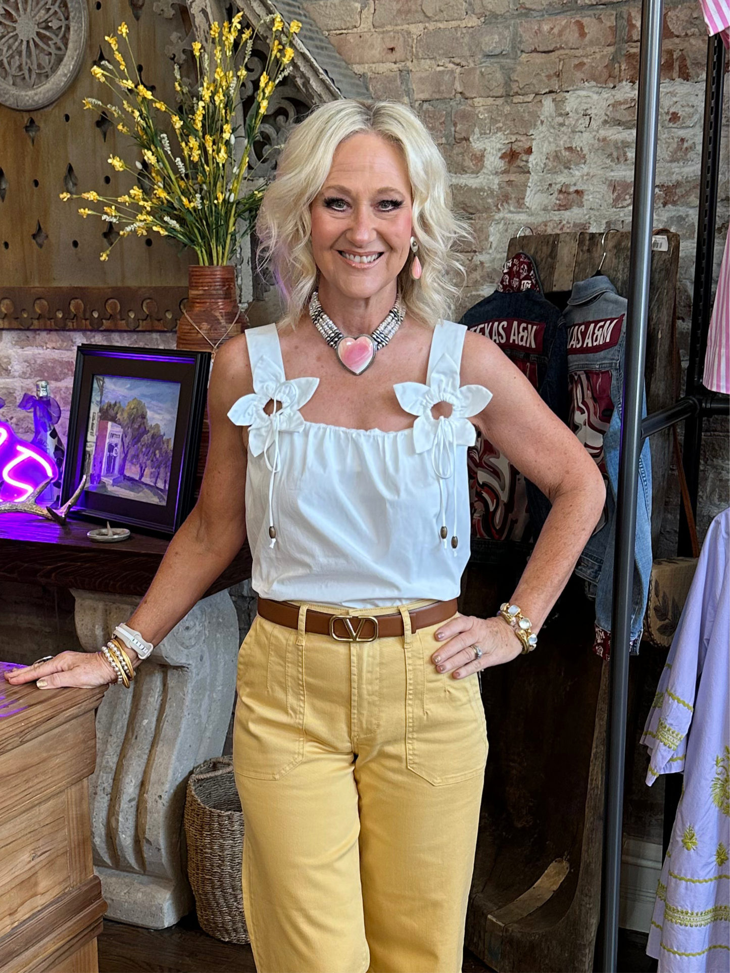 Solid Poplin Sleeveless Top
