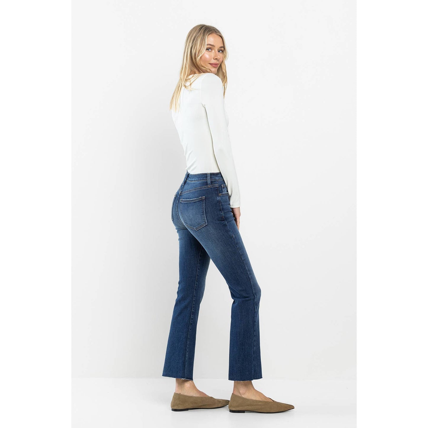 SneakPeek H RISE ULTRA STRETCH FIVE BUTTON SLIM KICK FLARE