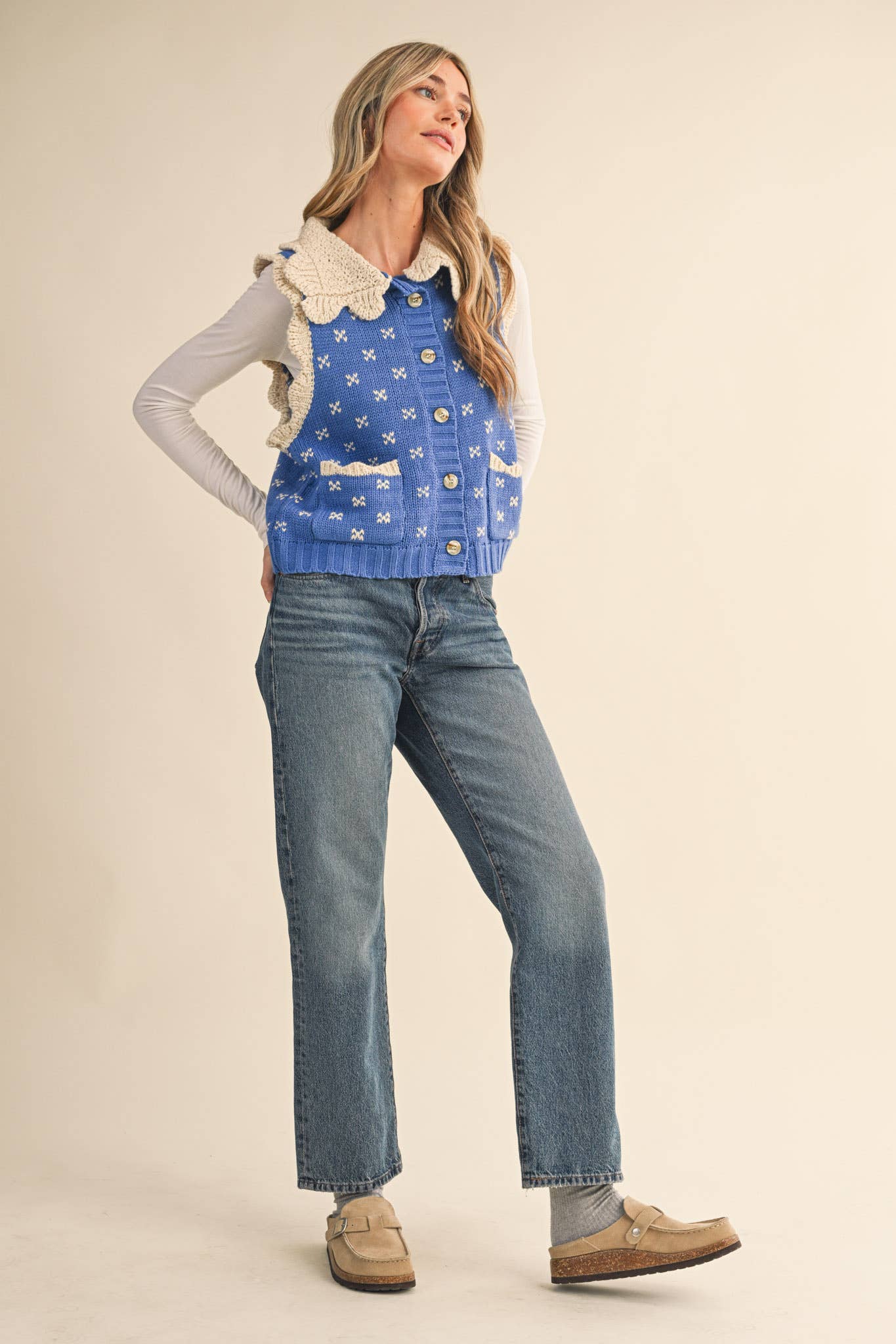 &MERCI - DOLL COLLAR SWEATER VEST MSW10908