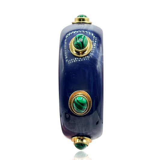 Michael Nash Jewelry - Renee Bangle In Lapis Resin And Malachite Stones