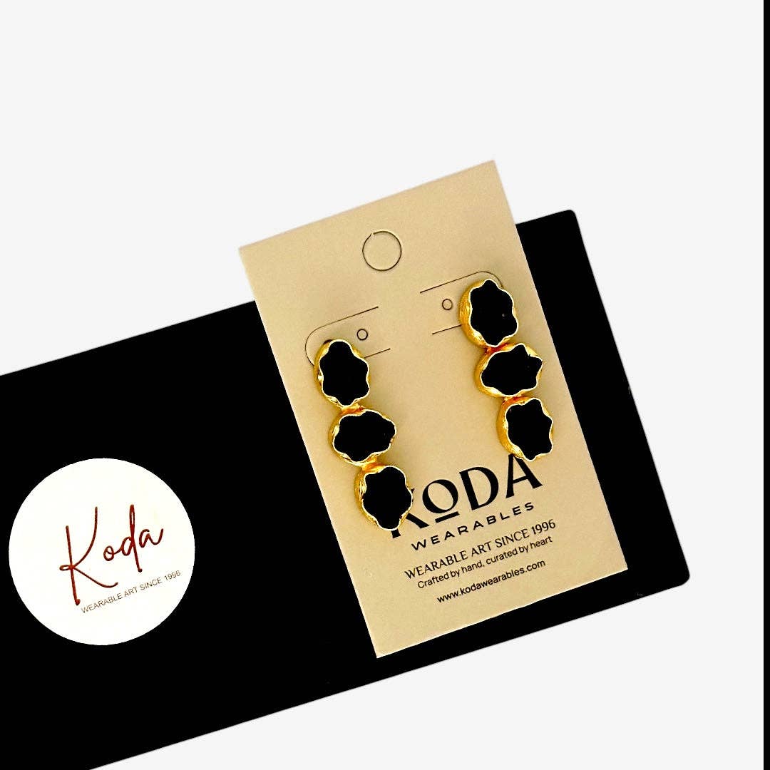 DRUZY 3 DROP EARRINGS