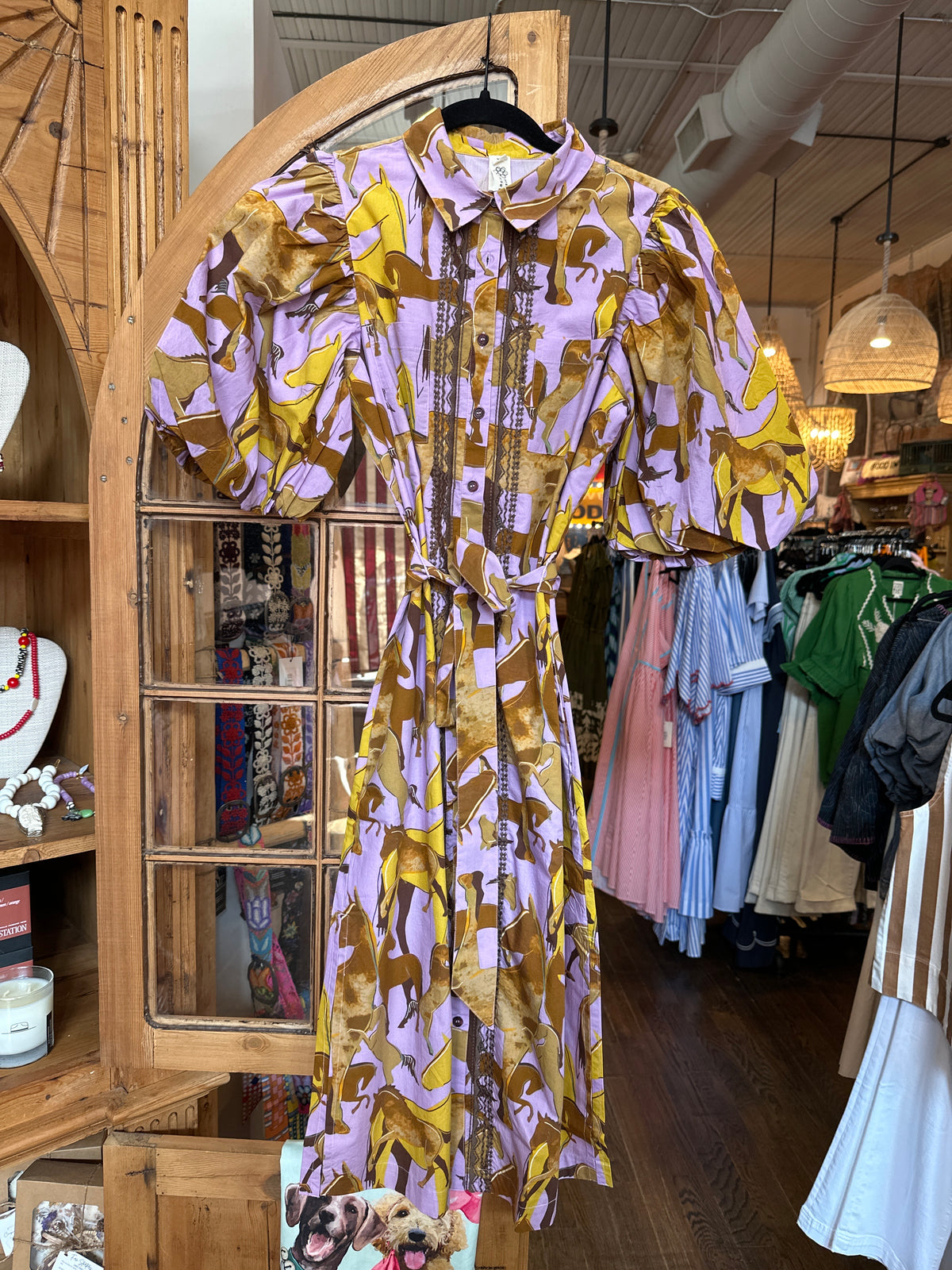 Uncle Frank Horse Print Shirt Dress