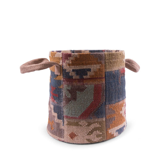 Sugarboo & Co - ***Woven Kilim Basket 16" tall with a 17" diameter