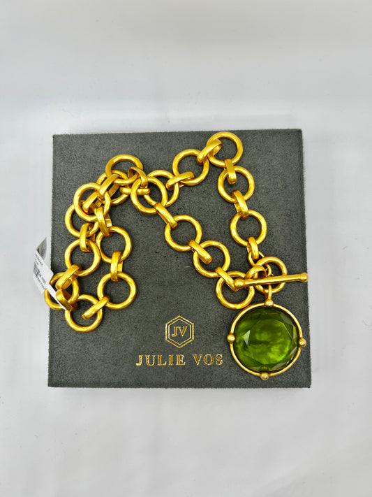 Julie Vos Honeybee Statement Necklace- Iridescent jade Green