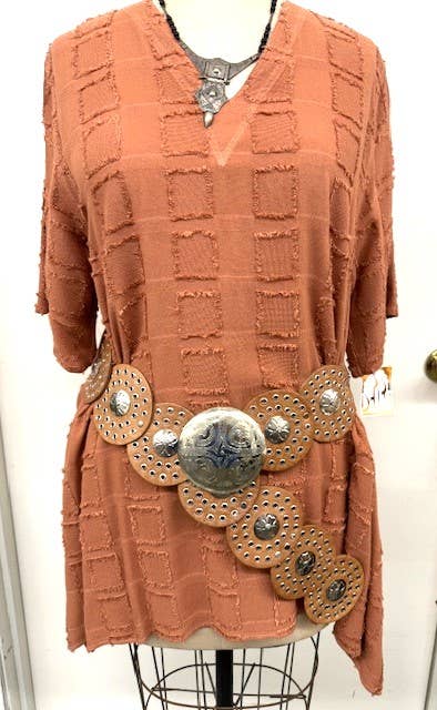 DAIRI - Leather belt disc shape b100
