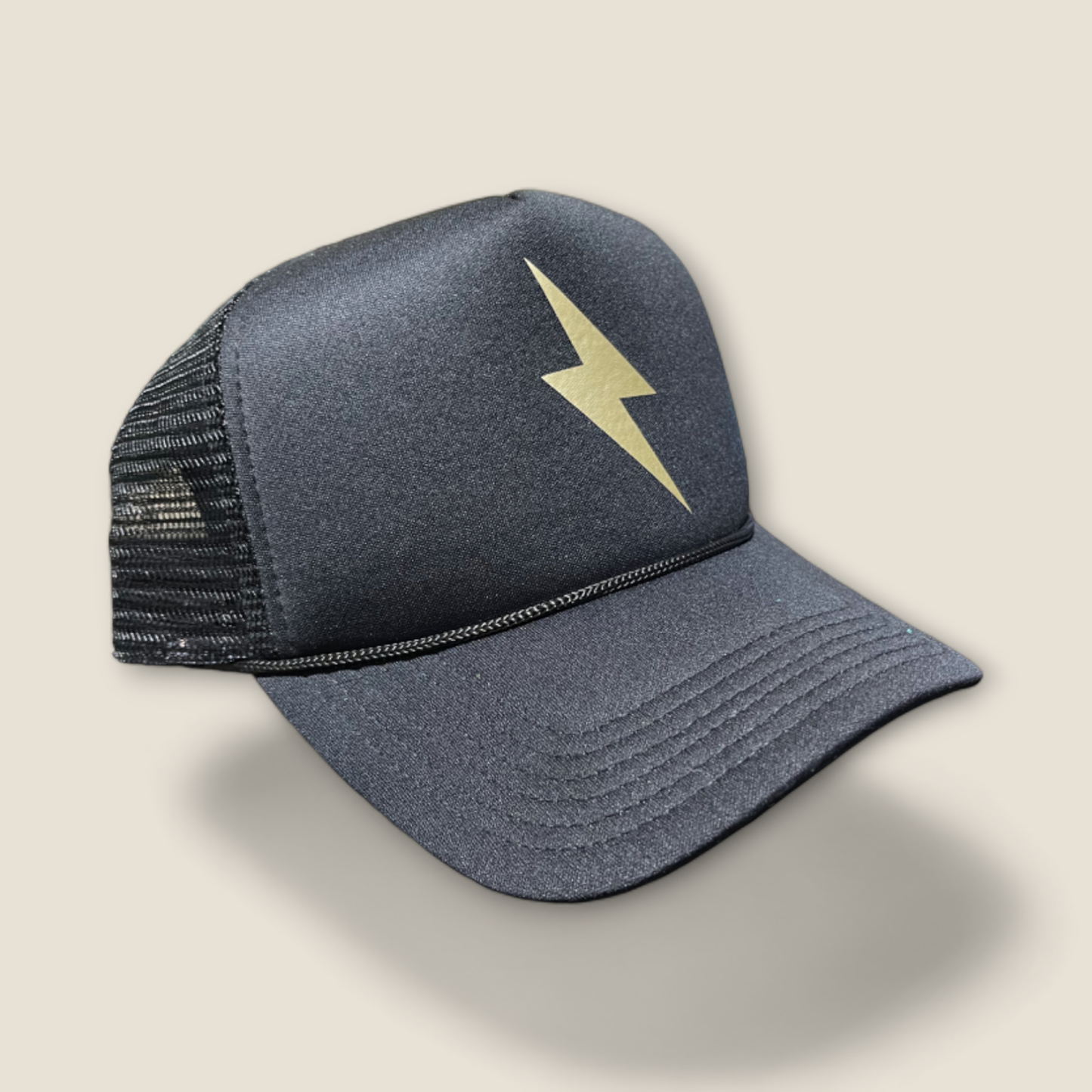 Golden Lightening Bolt Trucker Hat