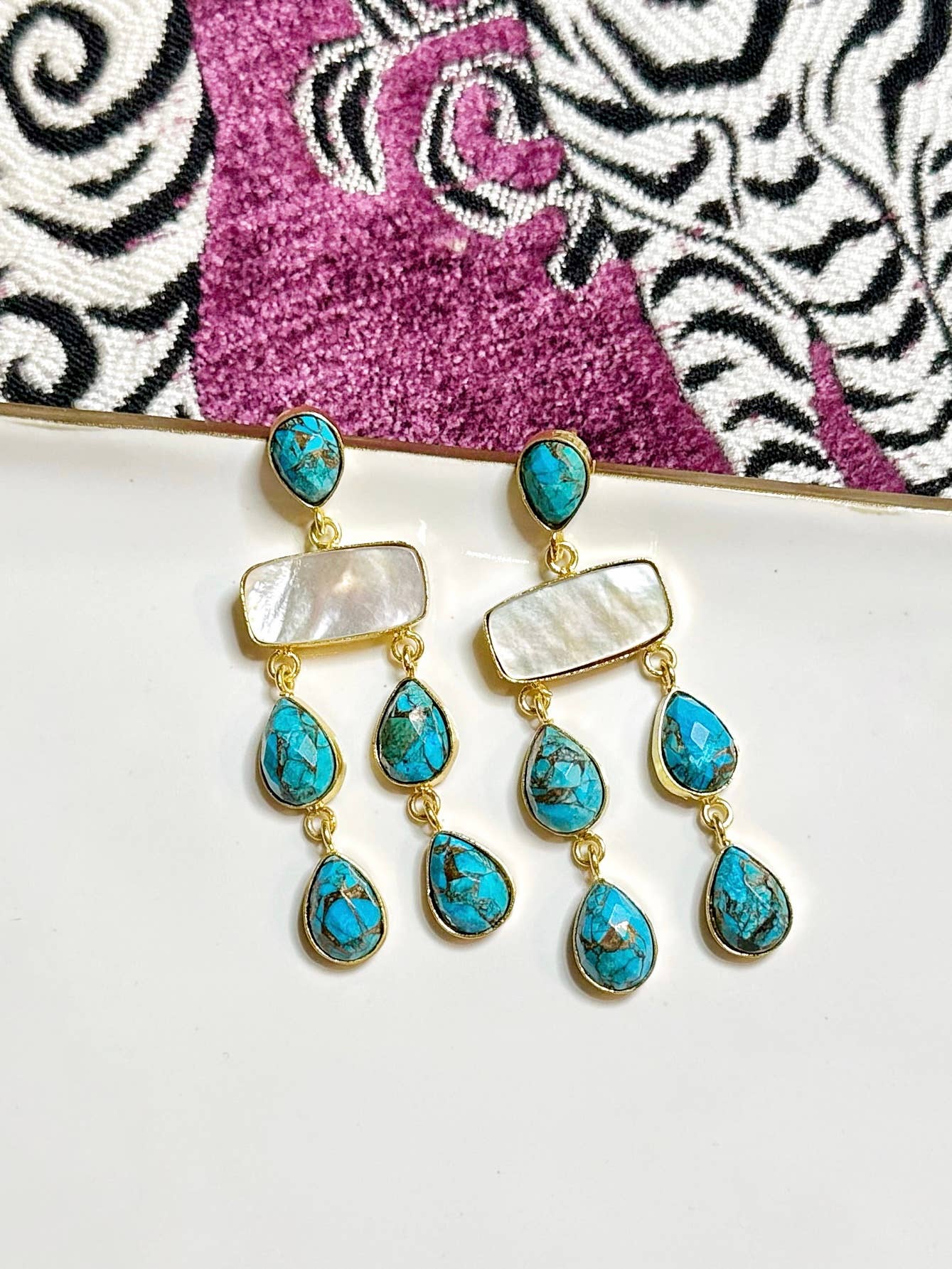 The Isabella Turquoise chandelier earring
