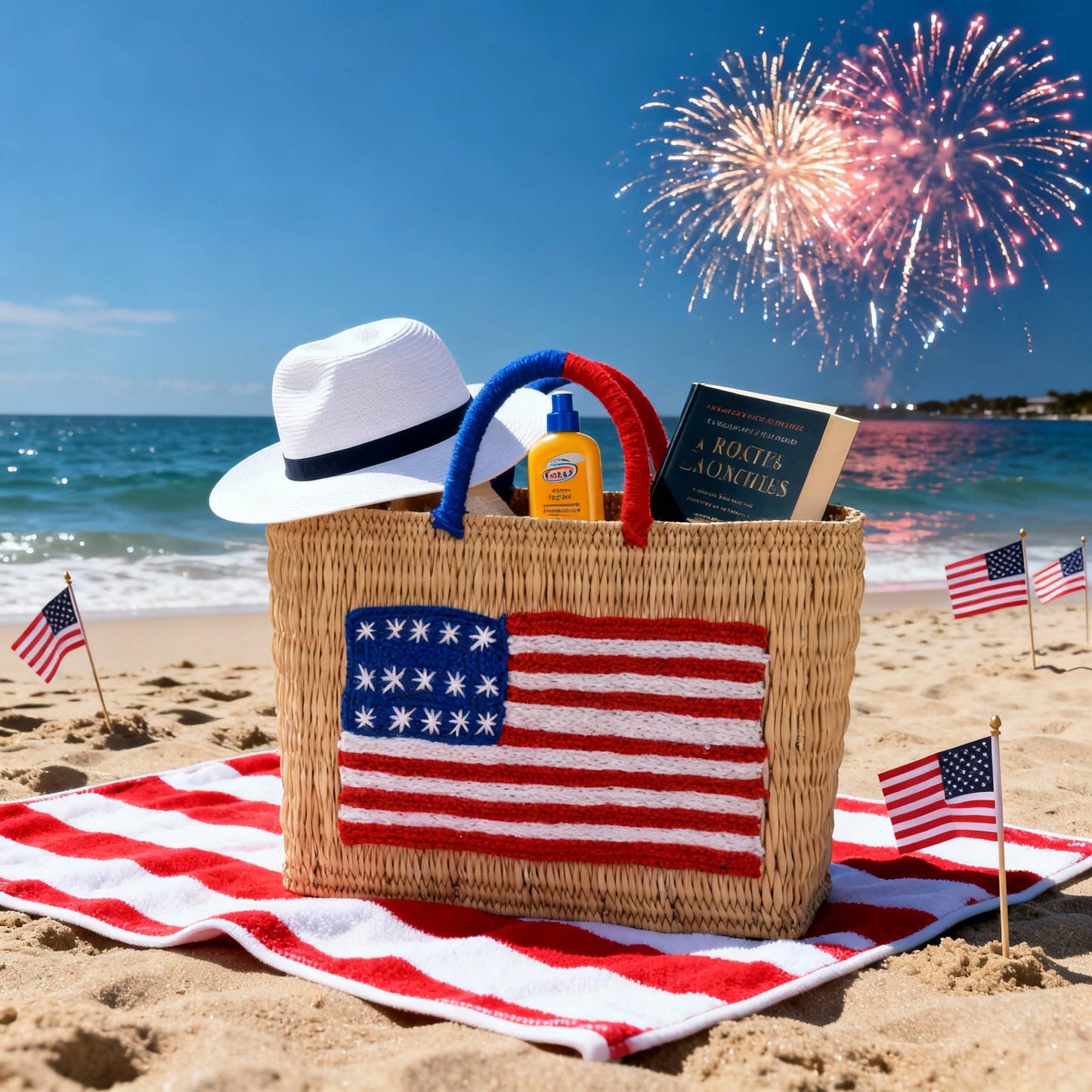 King Of Handmade - Handmade American Flag Tote – 4th of July Celebration