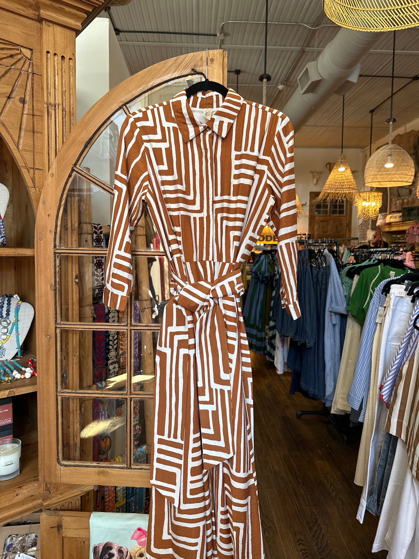 Graphic Midi Shirt Dress