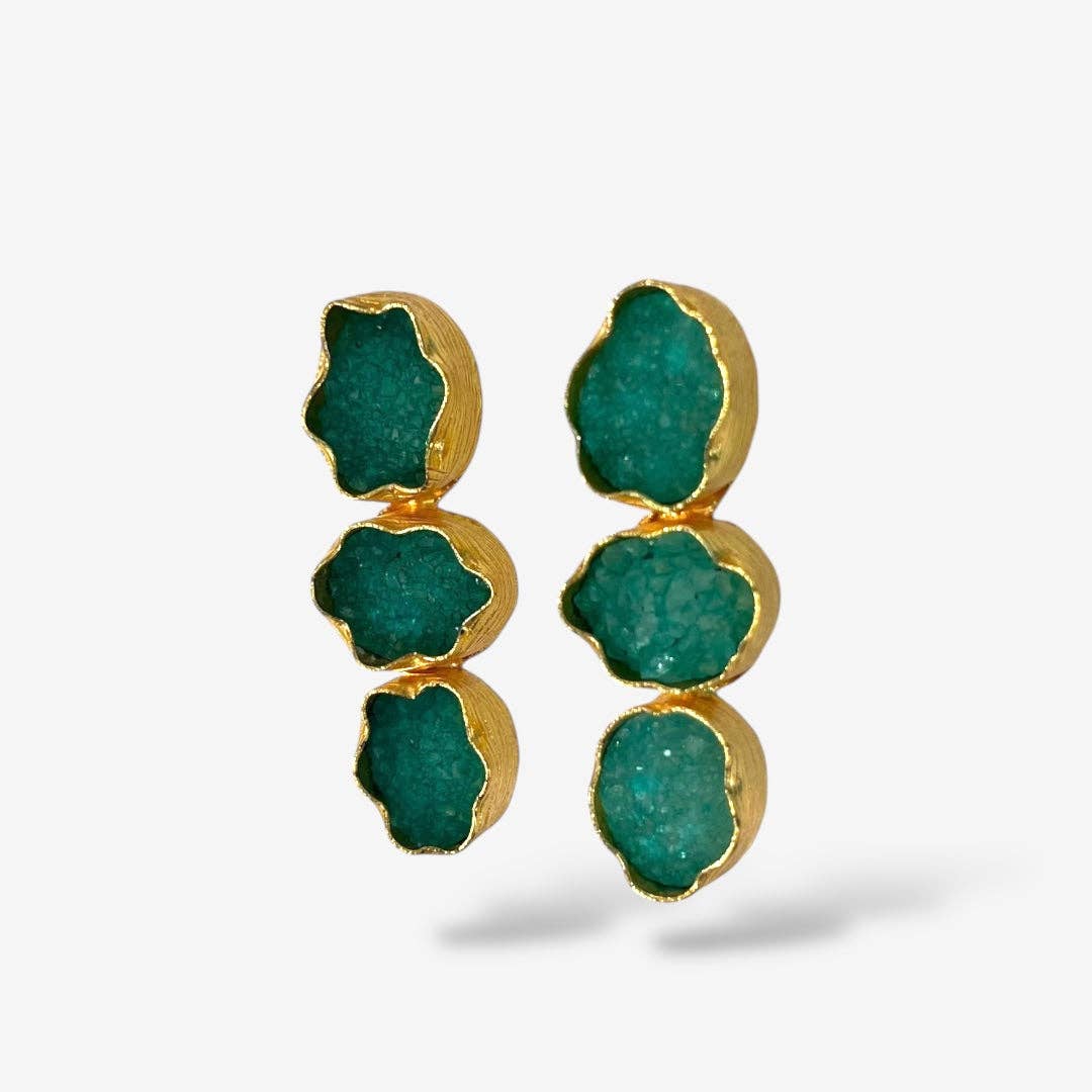 DRUZY 3 DROP EARRINGS