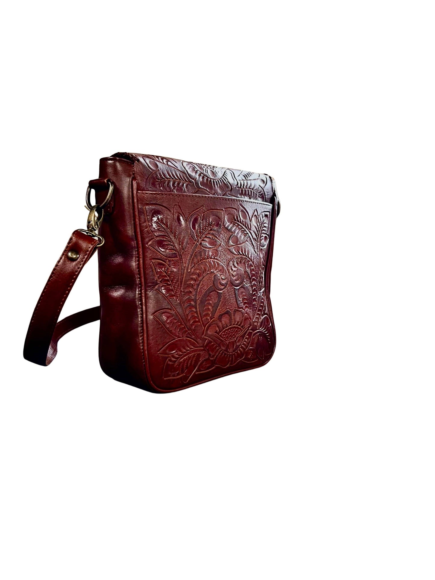 Kuriosa - The Kimberly- Handtooled Leather Shoulder/Crossbody Handbag