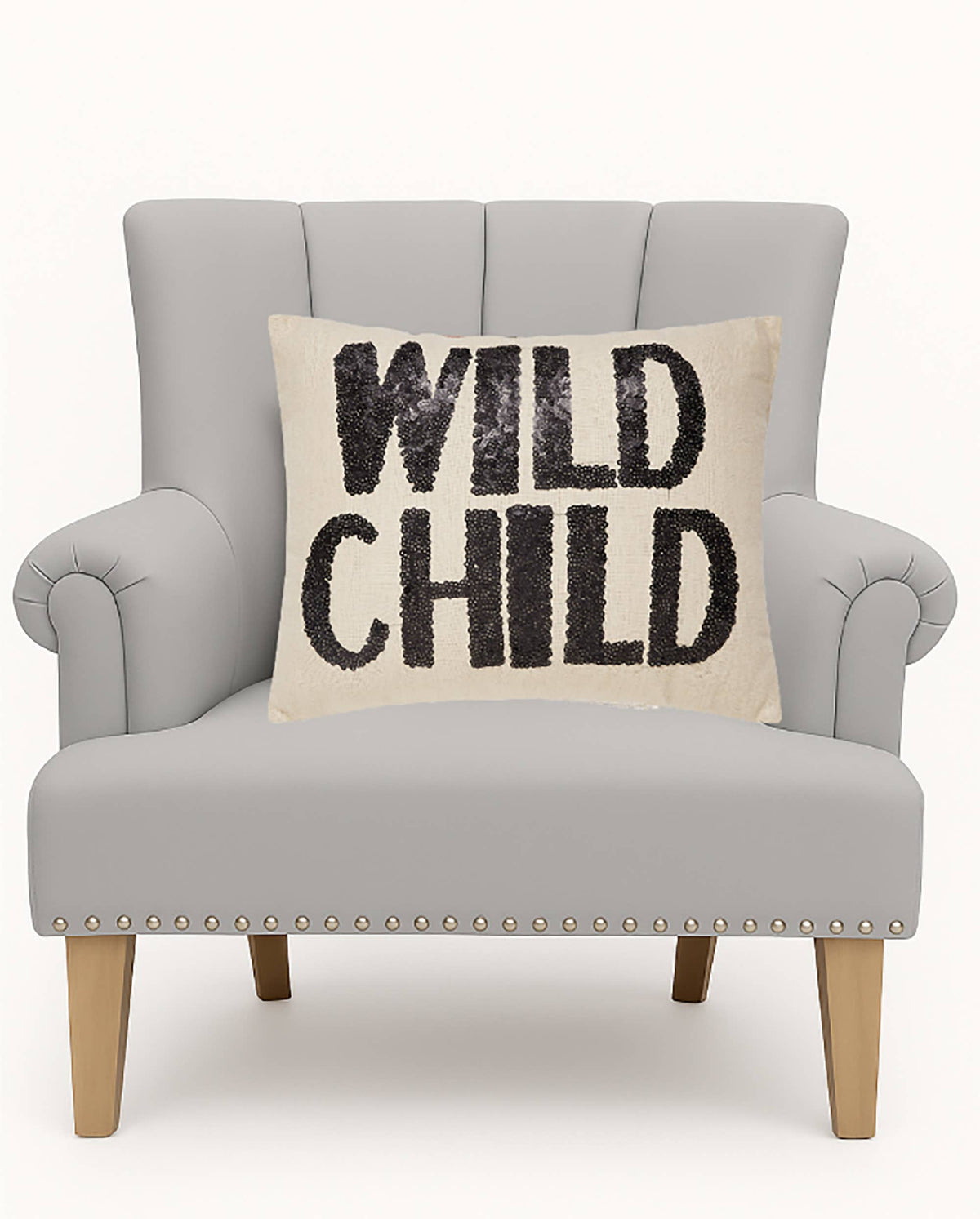 Wild Child Sequin Embroidered Pillow
