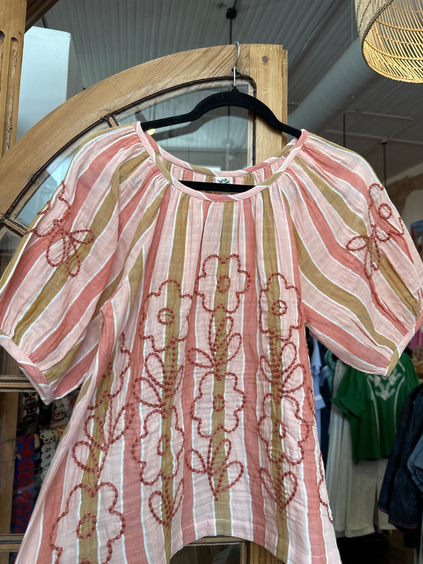 Ivy Jane Scoop Neck Embroidered Top