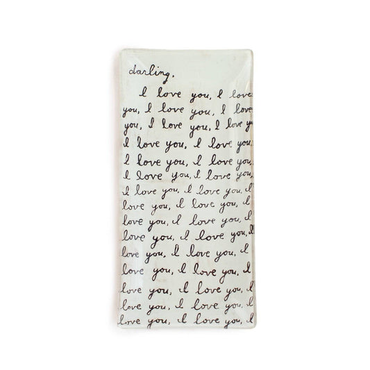 Letter For You Small Rectangle Decoupage Plate 8.5" x 4"