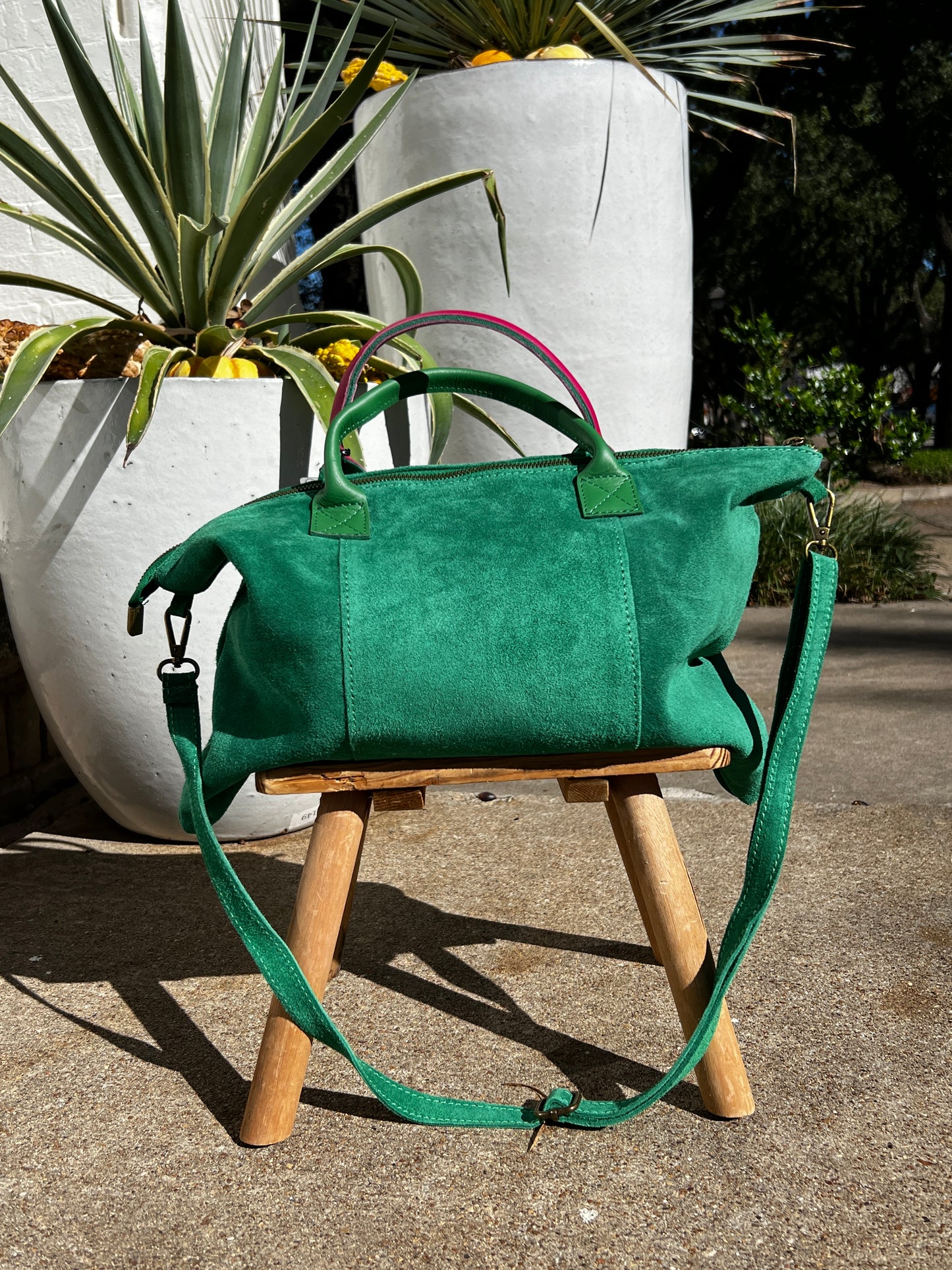 Suede Milano leather bags- green