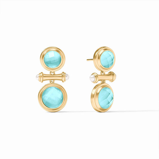 Julie Vos Bamboo Midi Earring -Iridescent Bahamian Blue