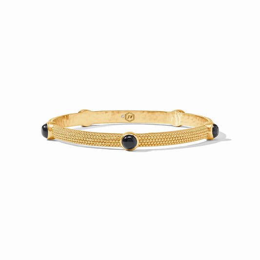 Julie Vos Cabochon Bangle- Obsidian Black